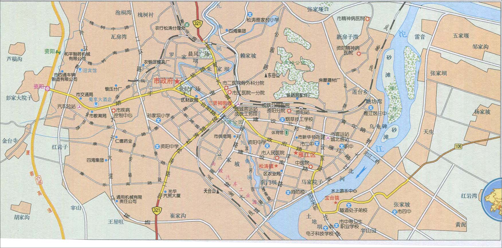 资阳城区地图图片