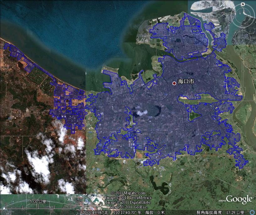 海口市卫星地图高清版