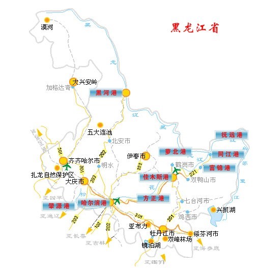 黑龙江港口分布图