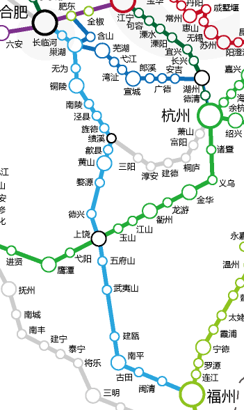 合福高铁线路图(G1602)_高铁线路图_地图查询网