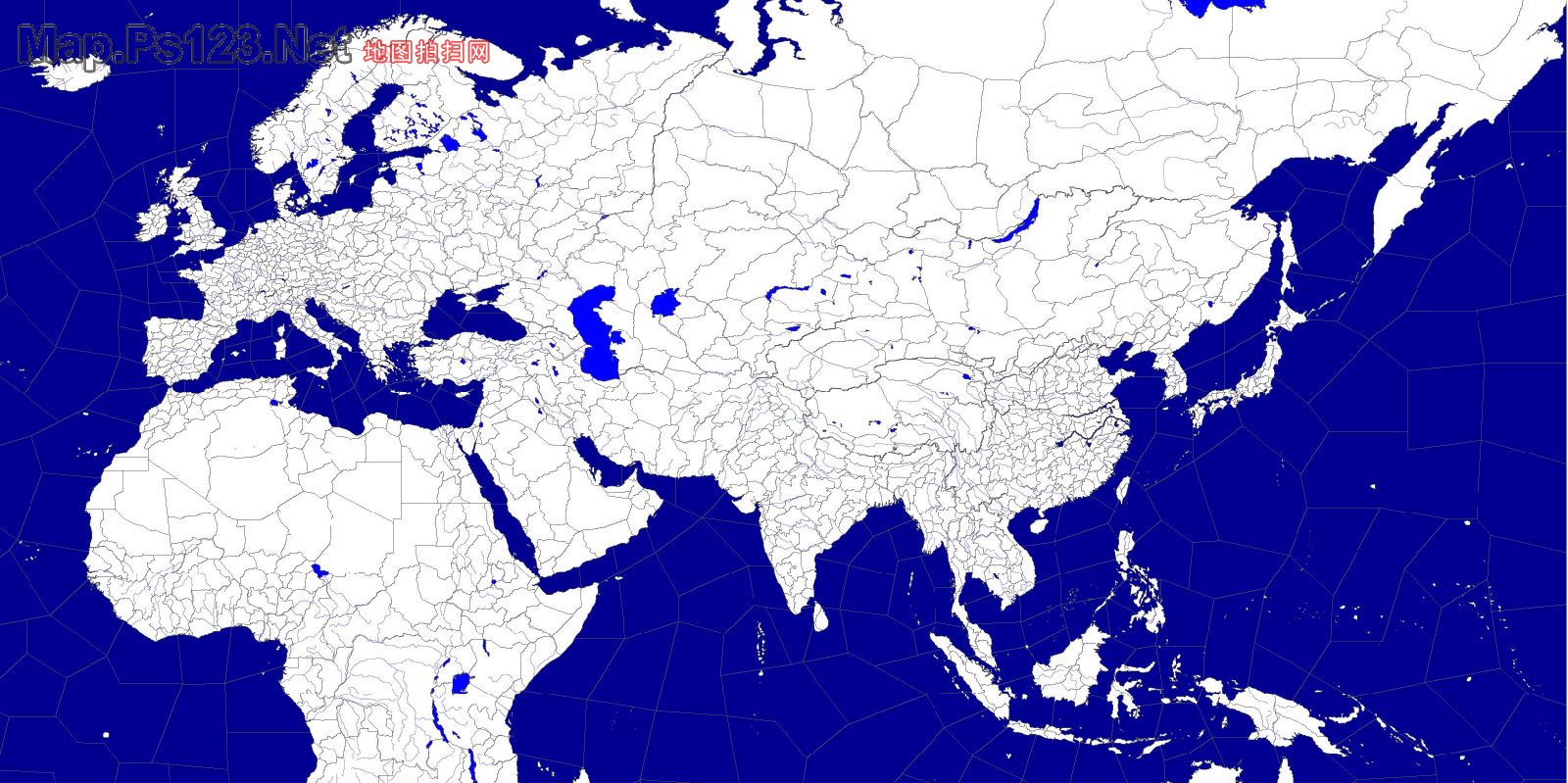 亚欧大陆空白线描地图_世界地图查询