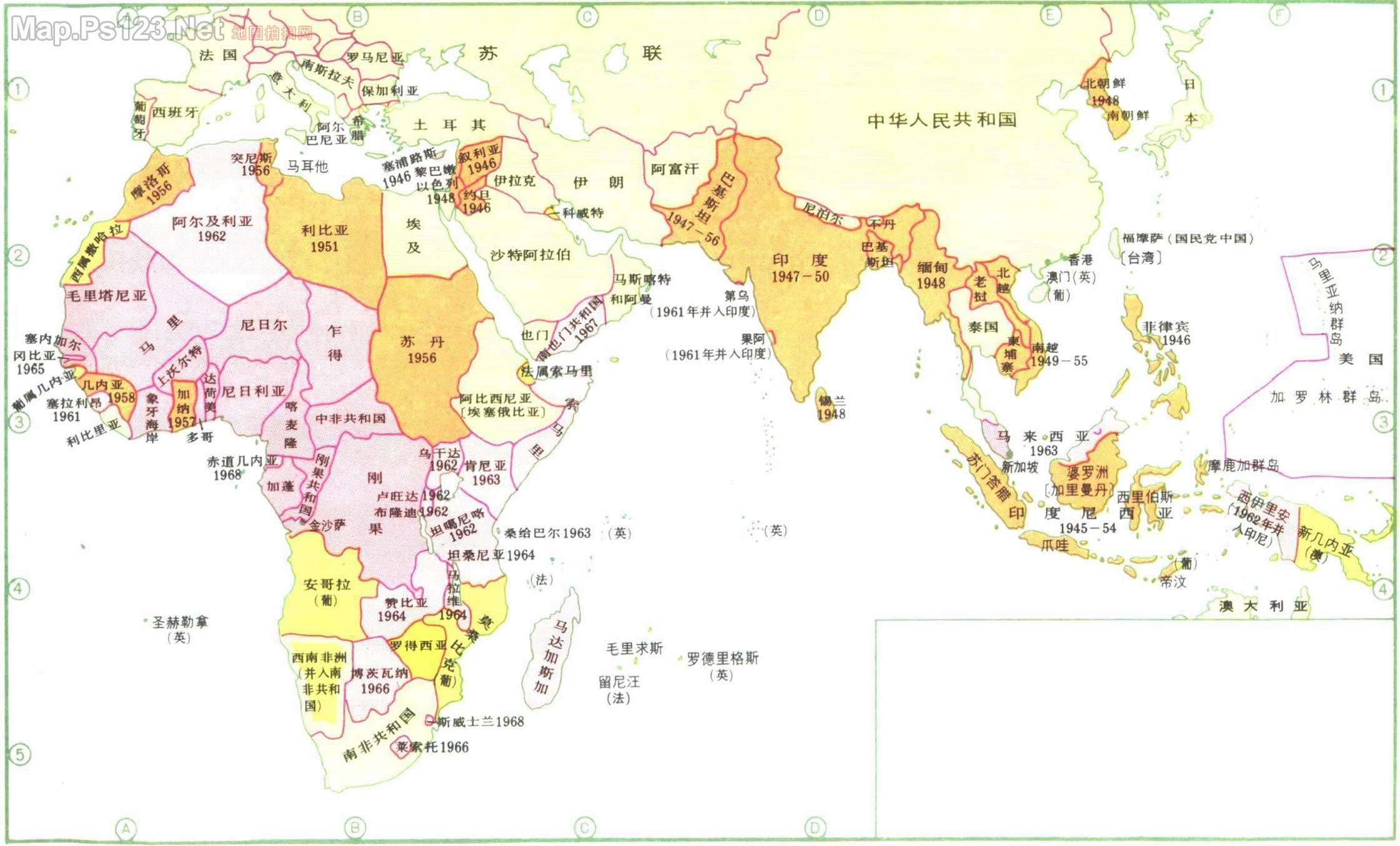 亚洲政区示意图 亚洲地图查询