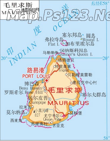 毛里求斯地图中文版
