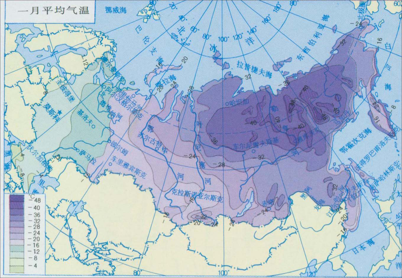 俄罗斯一月平均气温图片