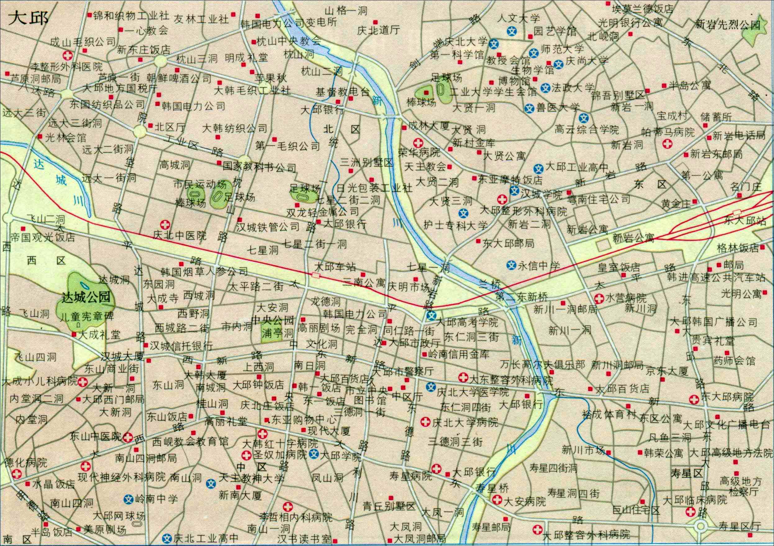 2014韩国大邱市地图中文版图片