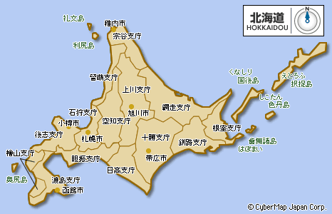 北海道地图_日本地图查询