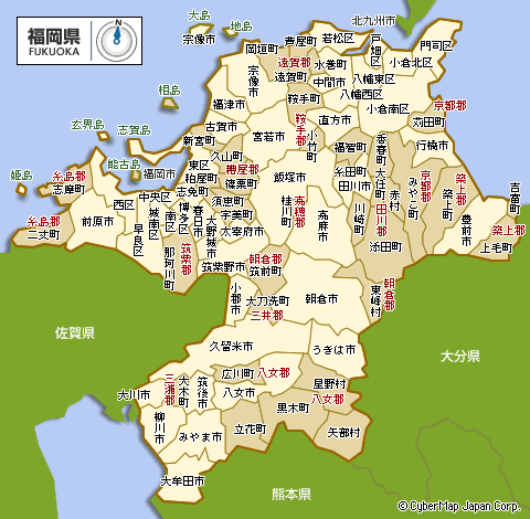 福冈县地图图片
