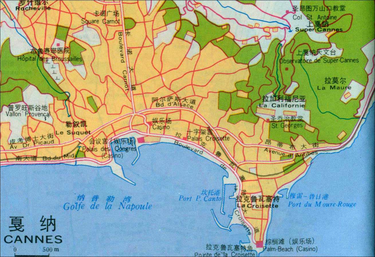 下面是2014年最新的戛纳市区图,所处国家:法国.地图图片如下