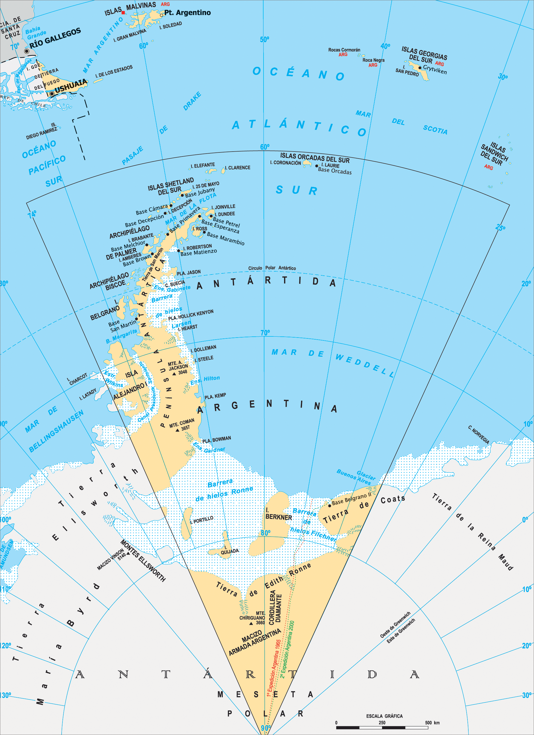 下面是2014年最新的火地岛和南大西洋,所处国家:阿根廷.图片