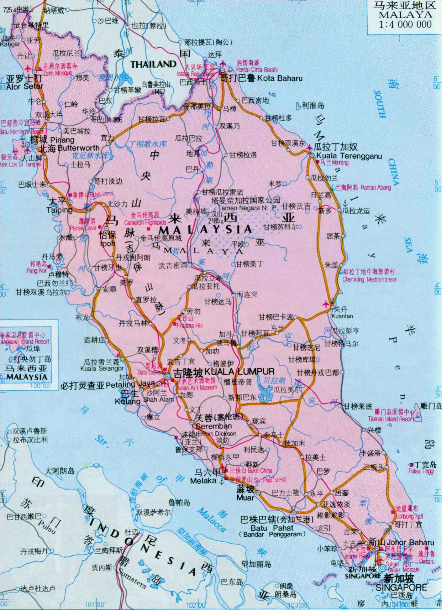 马来西亚地区地图