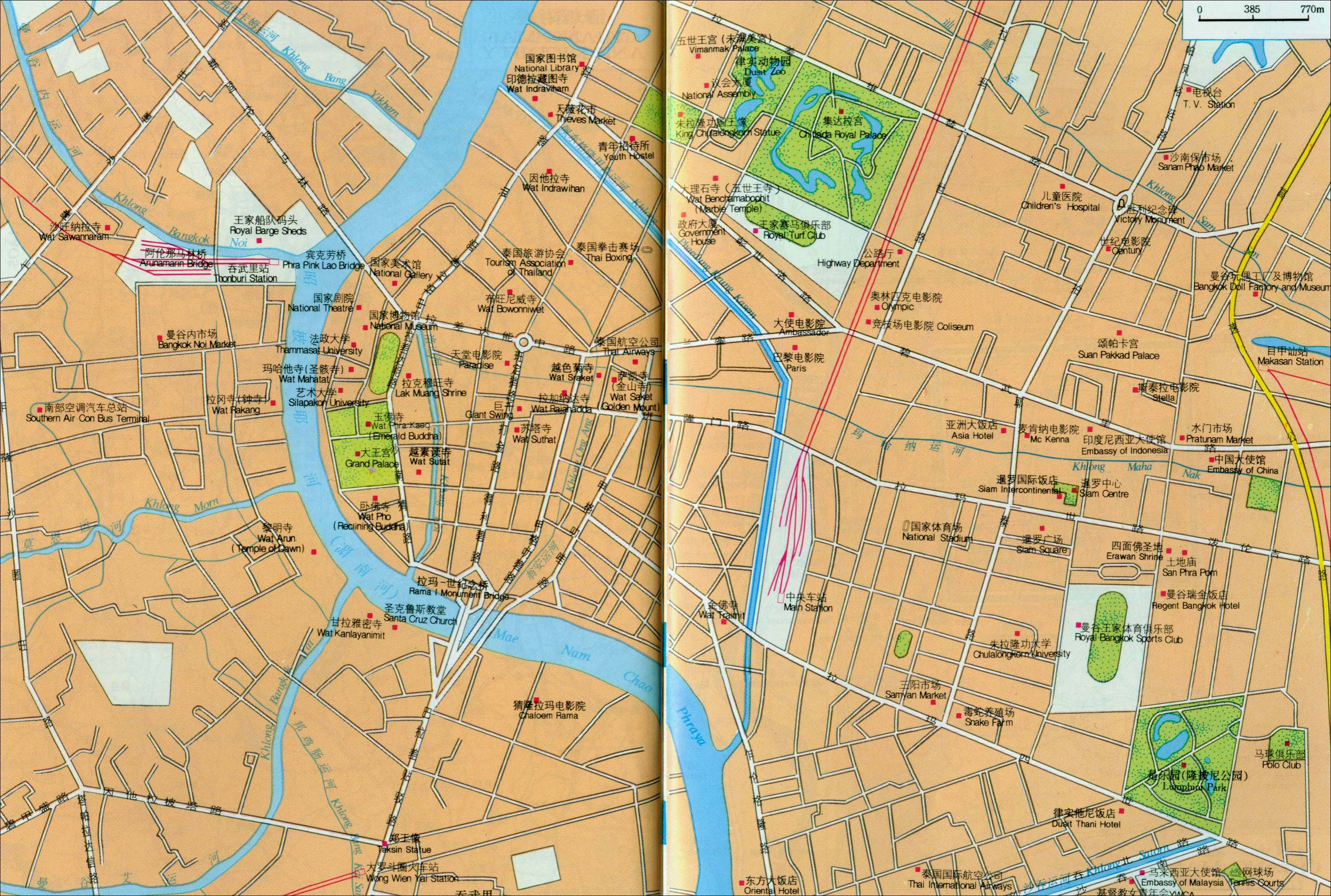 曼谷市中心地图