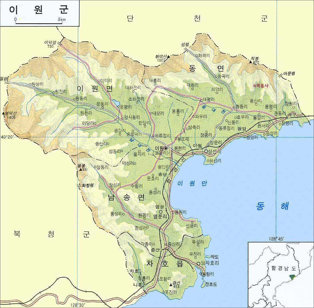 利原郡_韩国地图查询