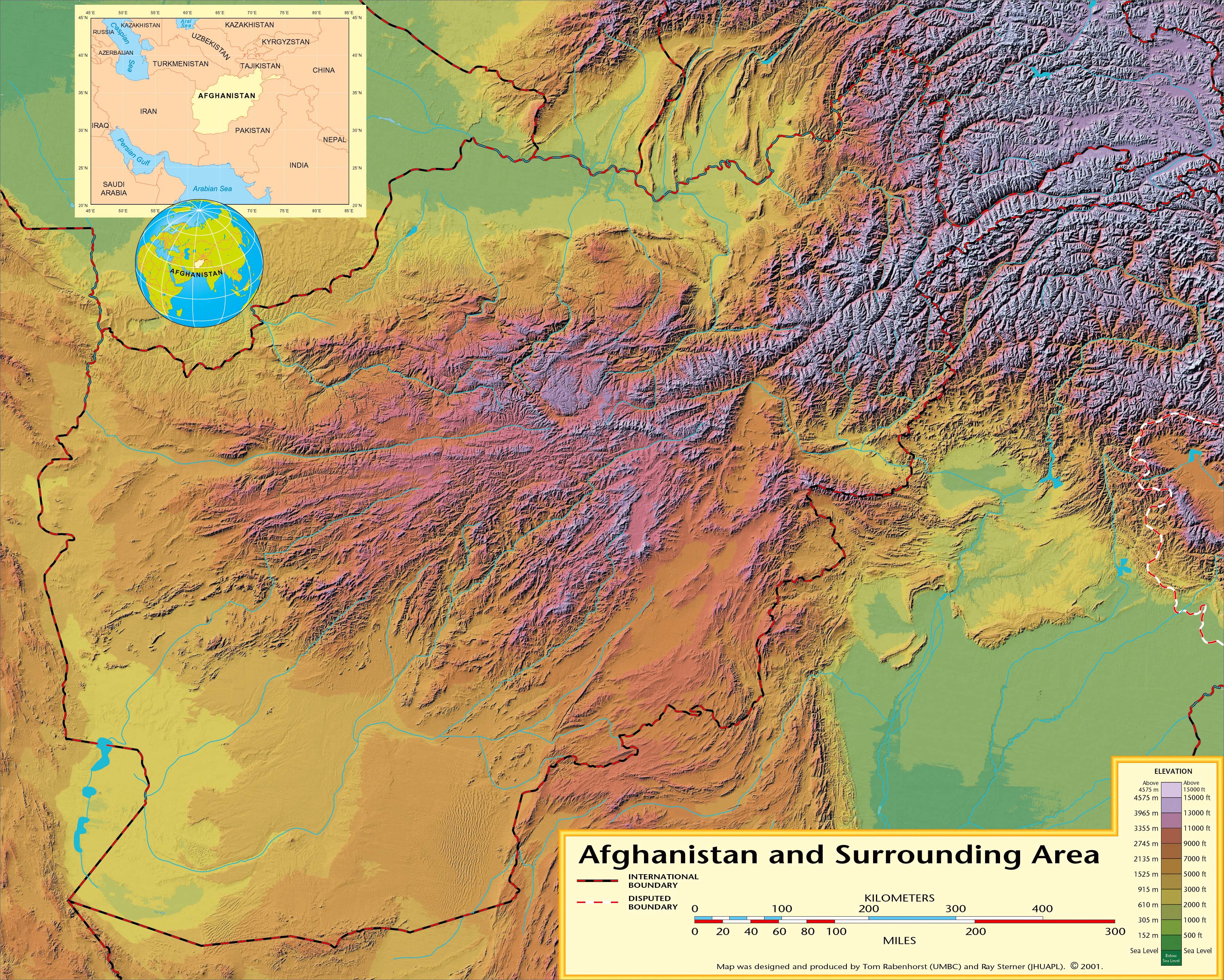 阿富汗地势图-大图