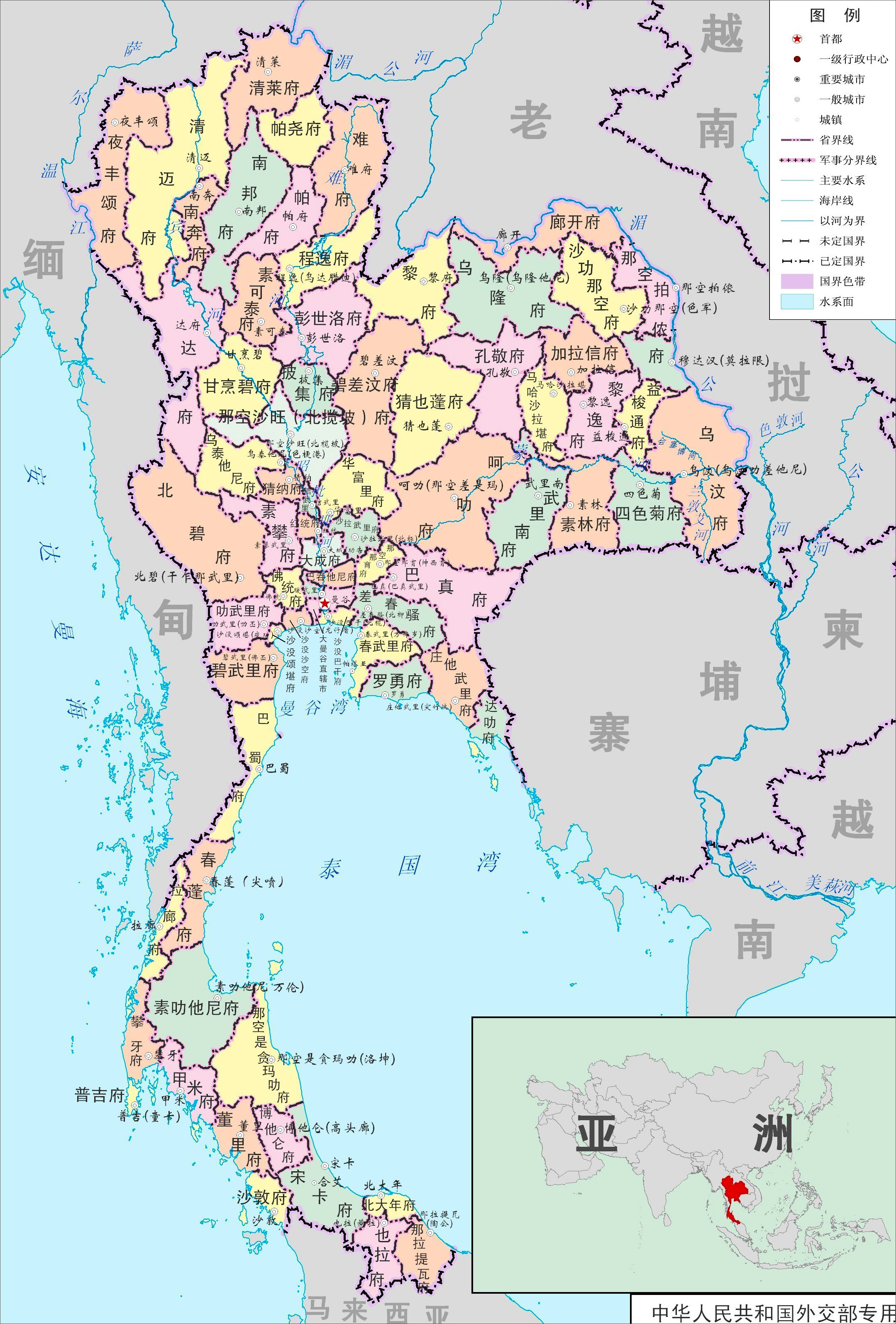 泰国行政区域图_泰国地图查询图片