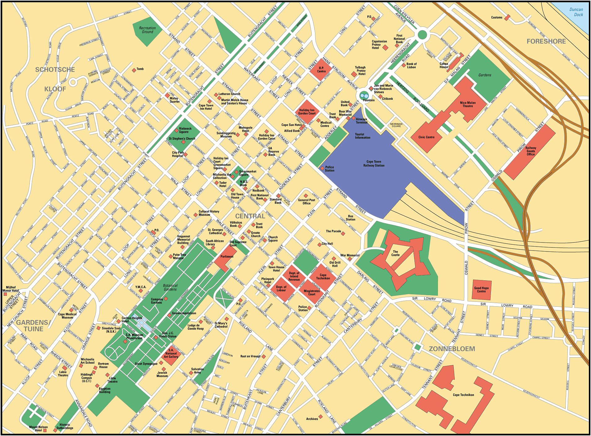 开普敦地图英文版图片