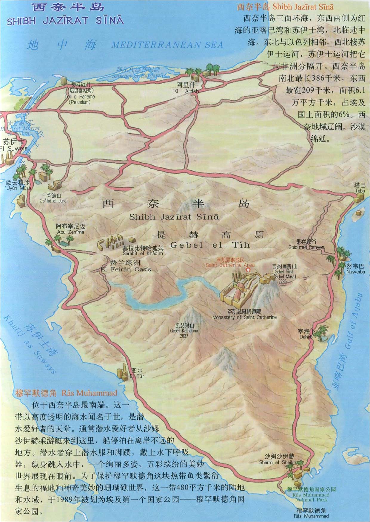 2014西奈半岛地图中文版图片