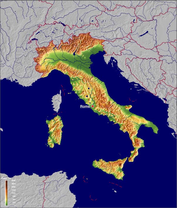 意大利地形图