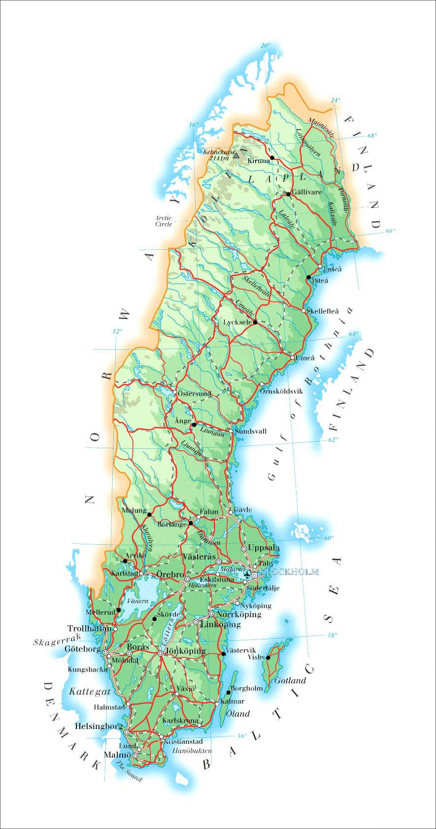 瑞典地图英文版_瑞典地图查询