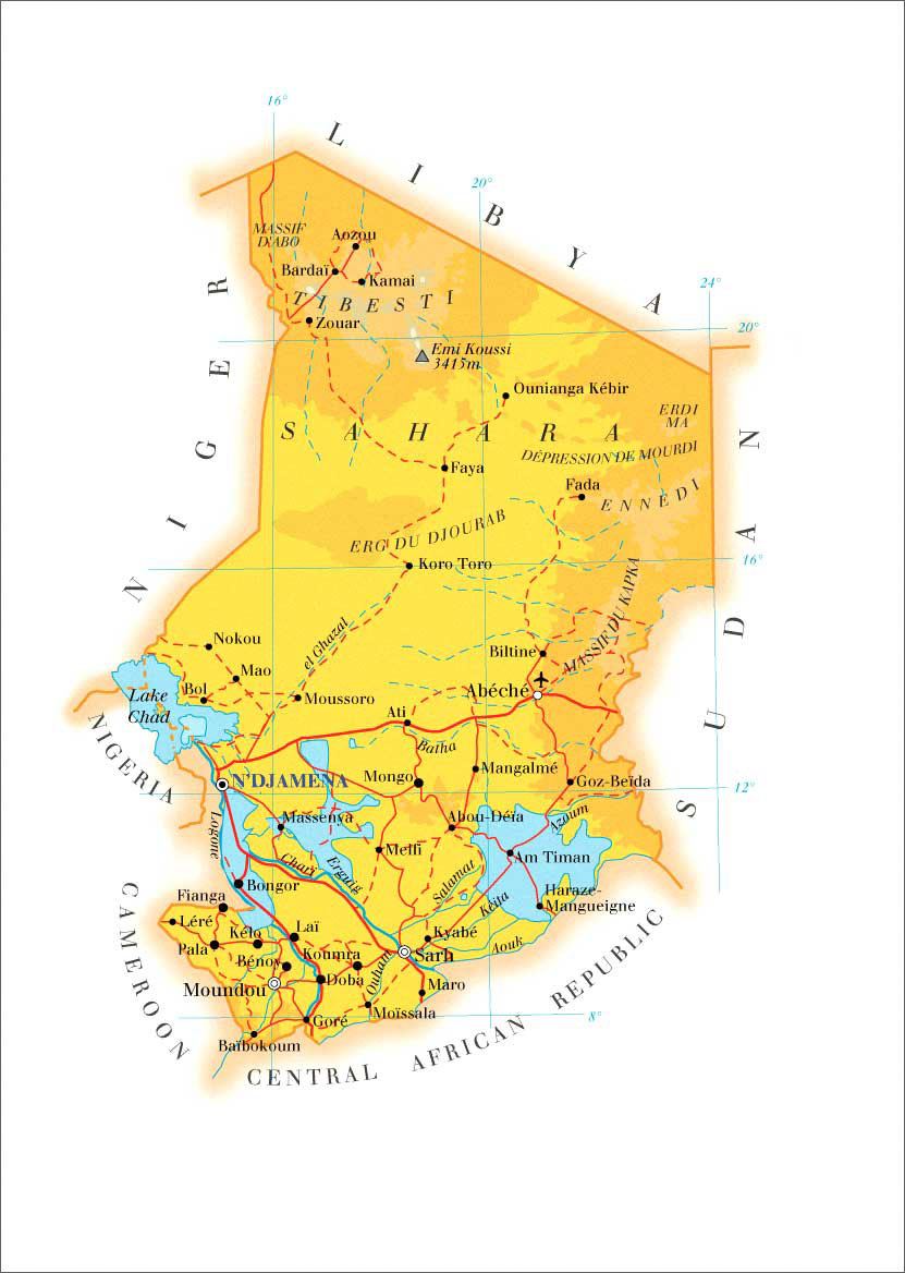乍得地图英文版_乍得地图查询