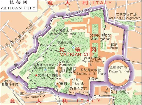 梵蒂冈地图中文版高清