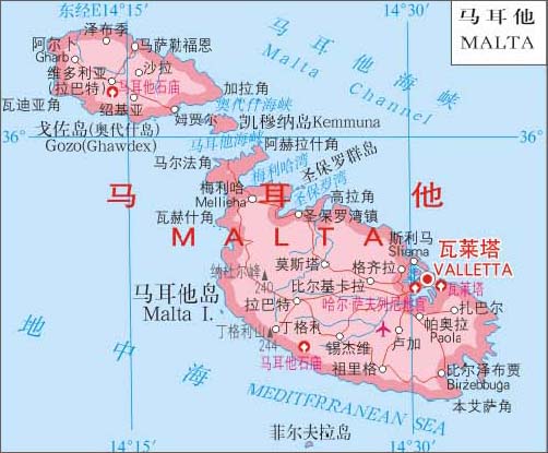 马耳他地图中文版高清_马耳他地图查询
