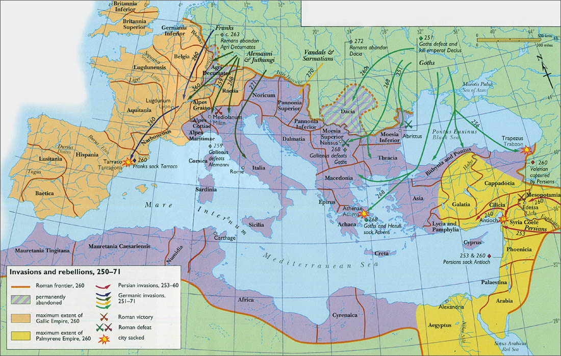 250-271的罗马叛乱割据图_欧洲历史地图查询
