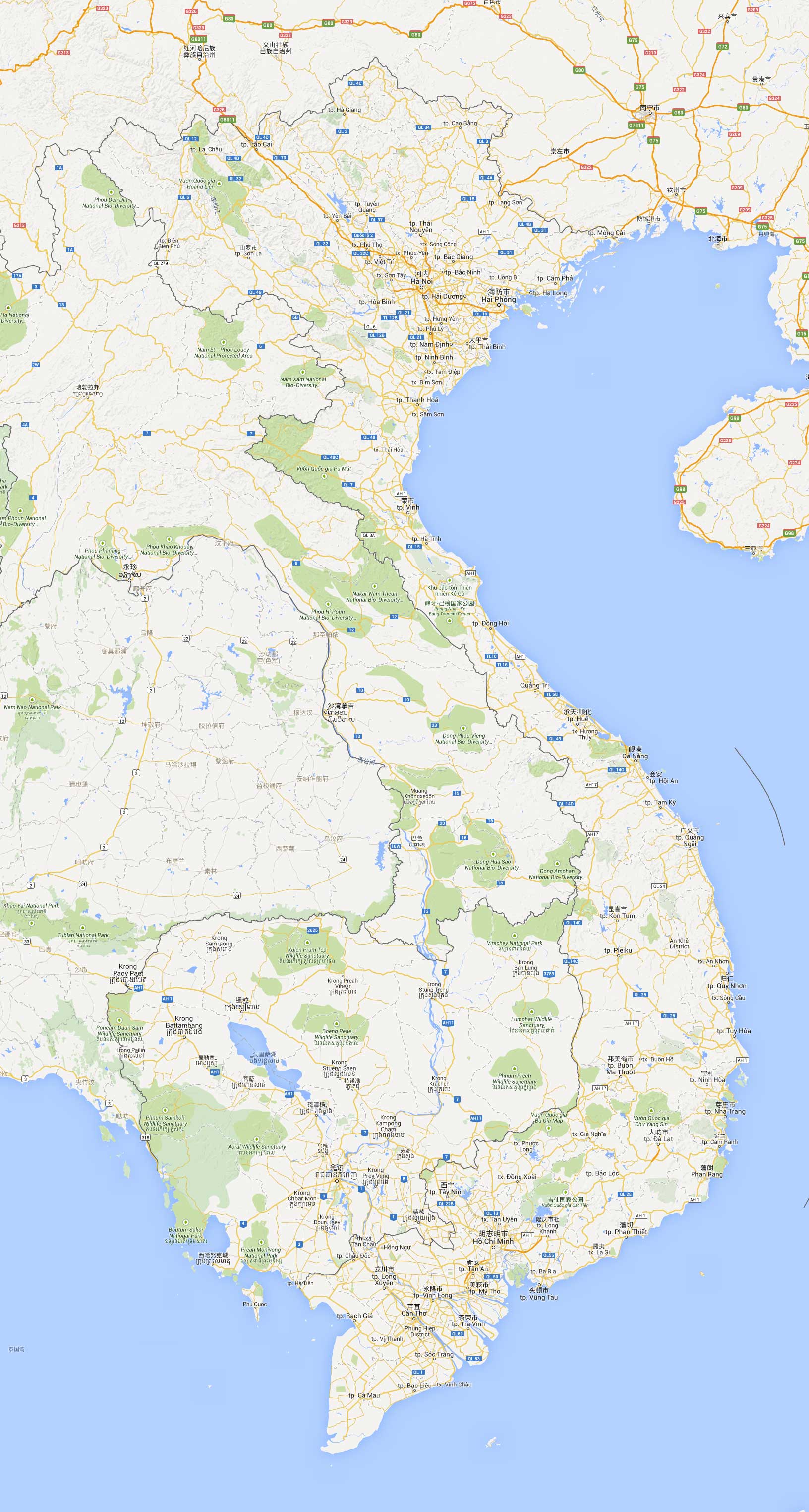 世界地图 亚洲 越南 >> 越南谷歌地图  分类: 越南  更新:2015-4-5图片