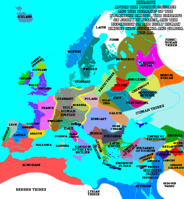 1205年的欧洲_欧洲历史地图查询