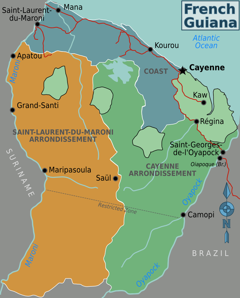 法属圭亚那英文地图集_圭亚那地图查询