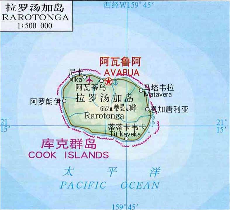 拉罗汤加岛地图地形版_大洋洲地图查询