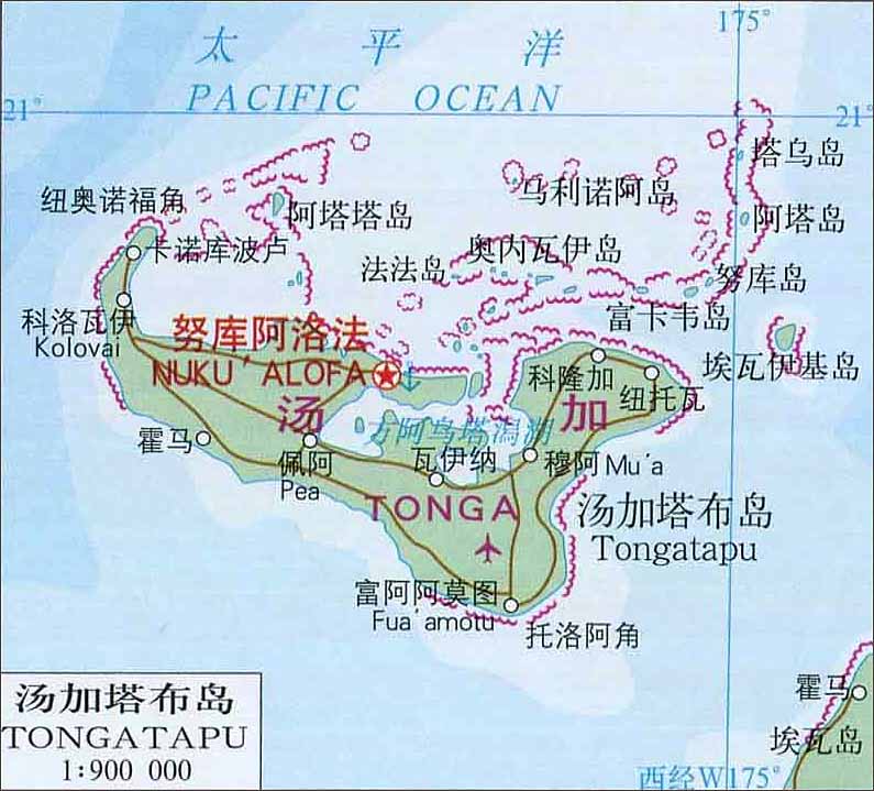 汤加塔布岛地图地形版