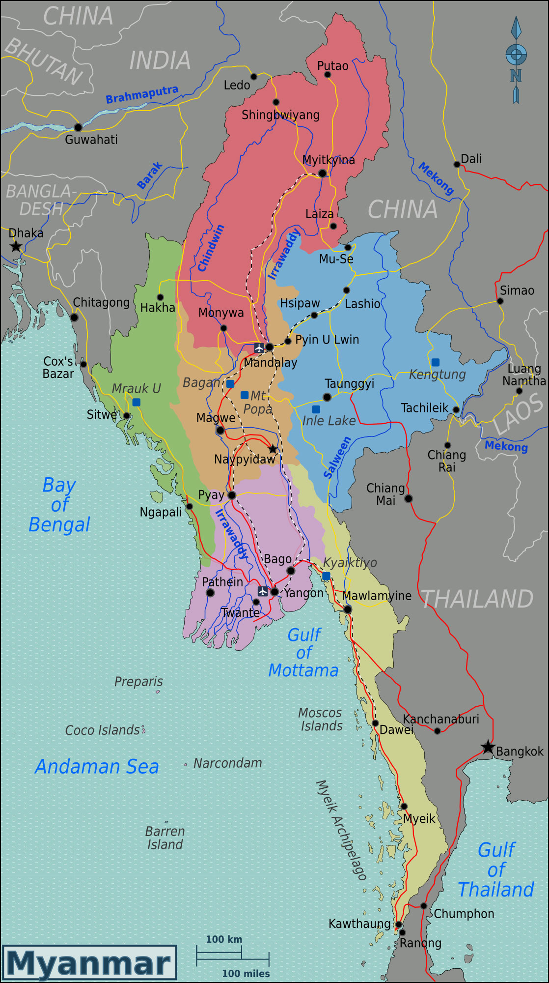 缅甸政区地图