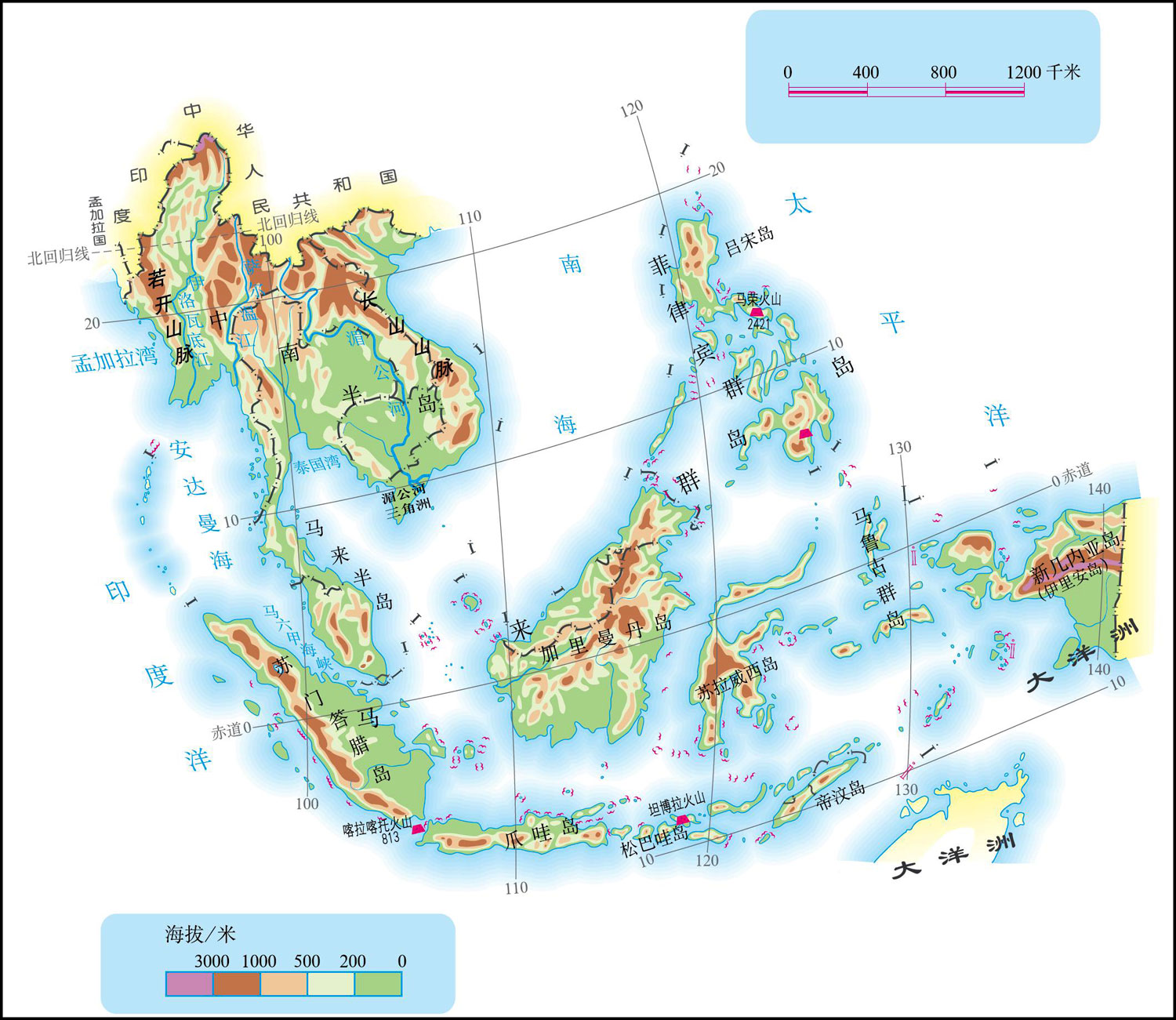 东南亚地形图集