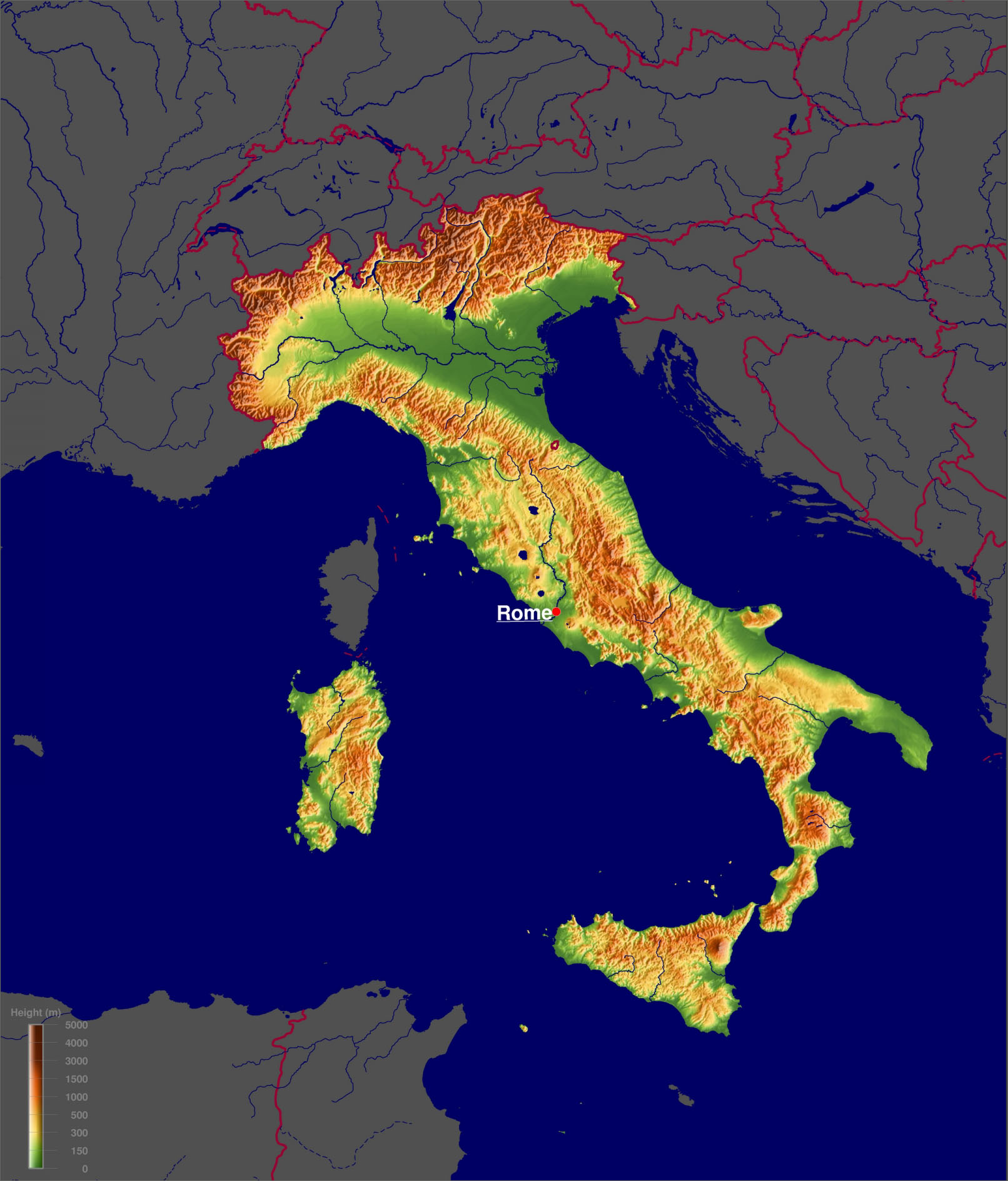 意大利地势图