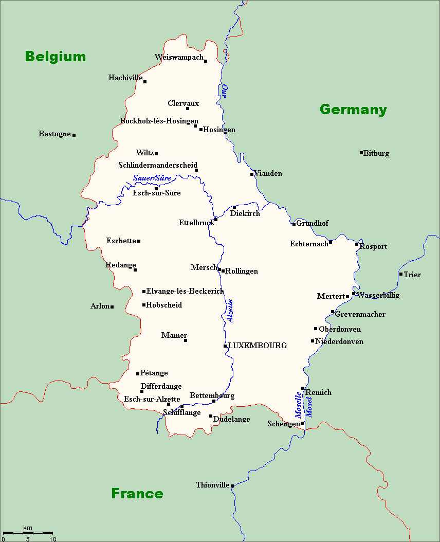 卢森堡政区图_卢森堡地图查询