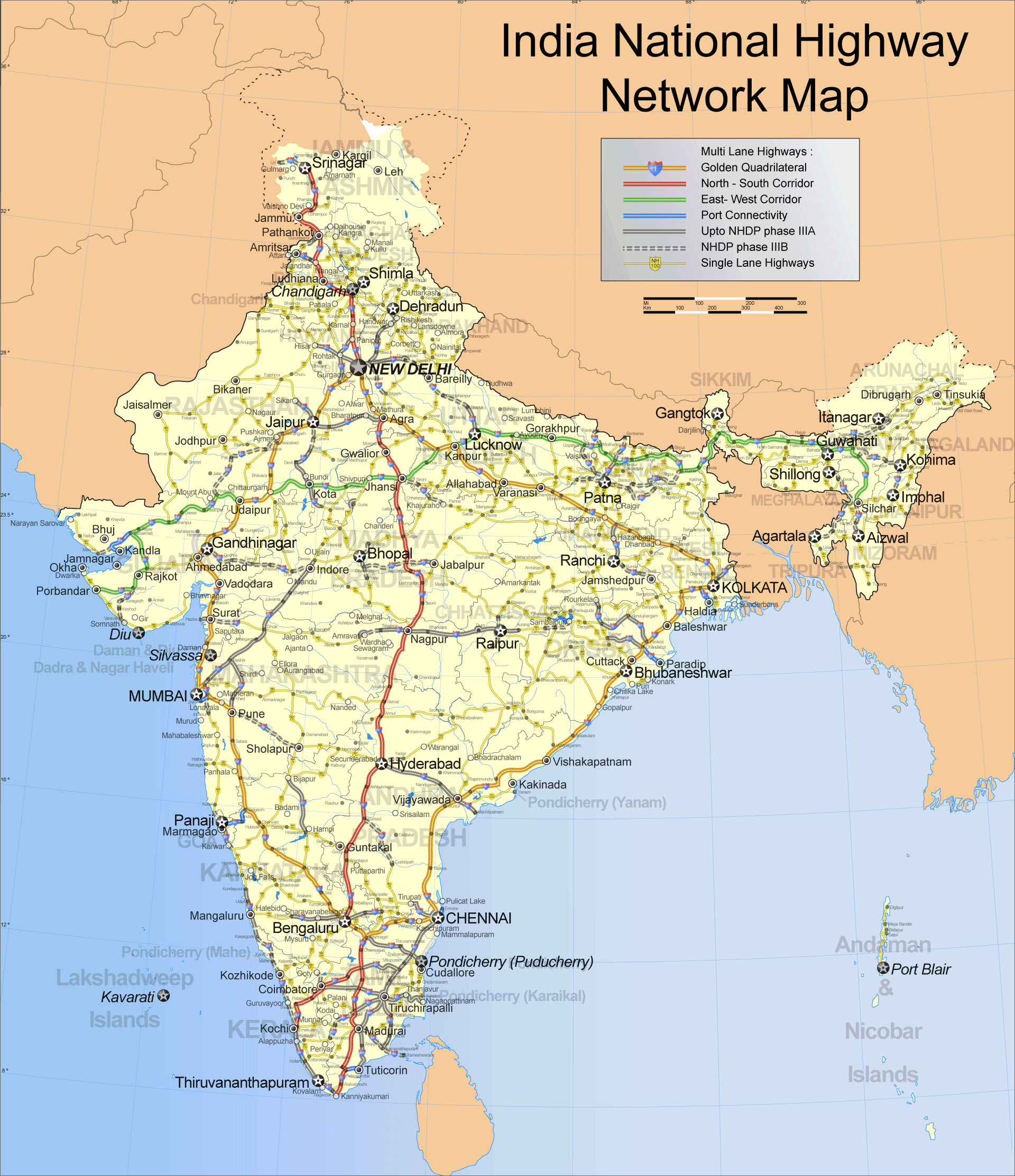 印度行政区划图